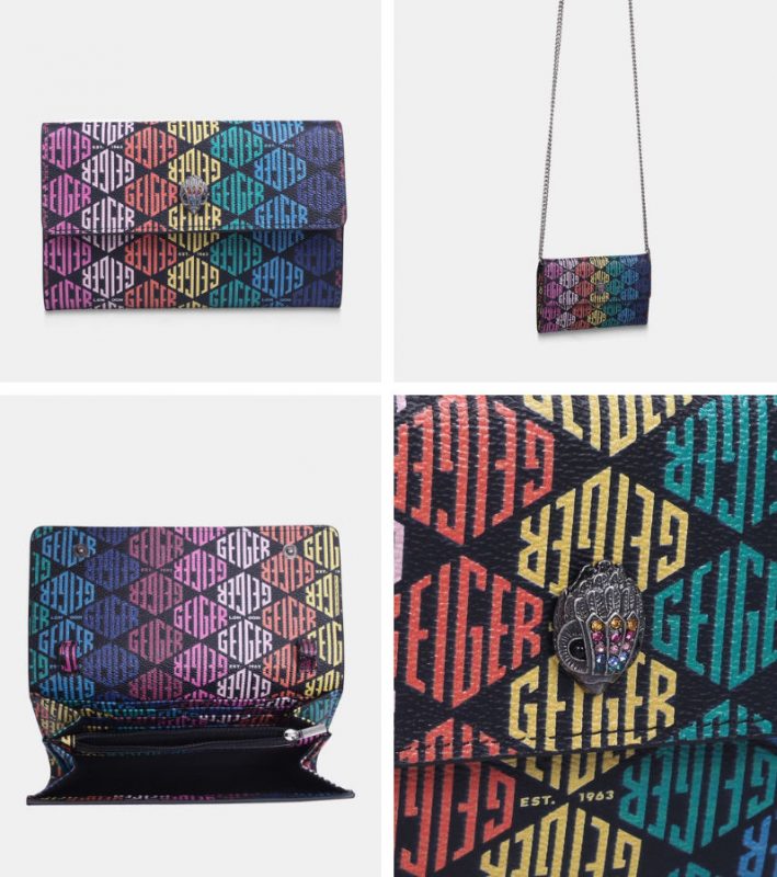 Bandolera pequena de mujer Kurt Geiger con print de la marca multicolor