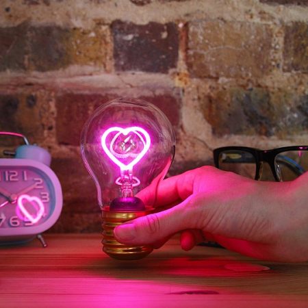 Bombilla de filamento con forma de corazon arcoiris o estrella