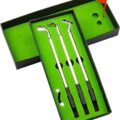 Juego de bolígrafos con diseño de palos de golf y minigolf