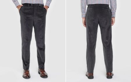 Pantalon de pana de hombre Mirto regular gris