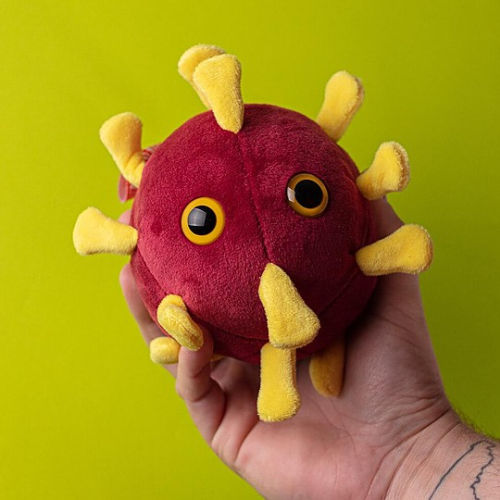 Peluche con forma de coronavirus