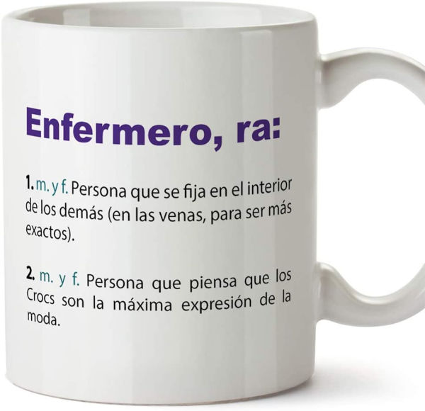 taza con definiciones divertidas de enfermero a